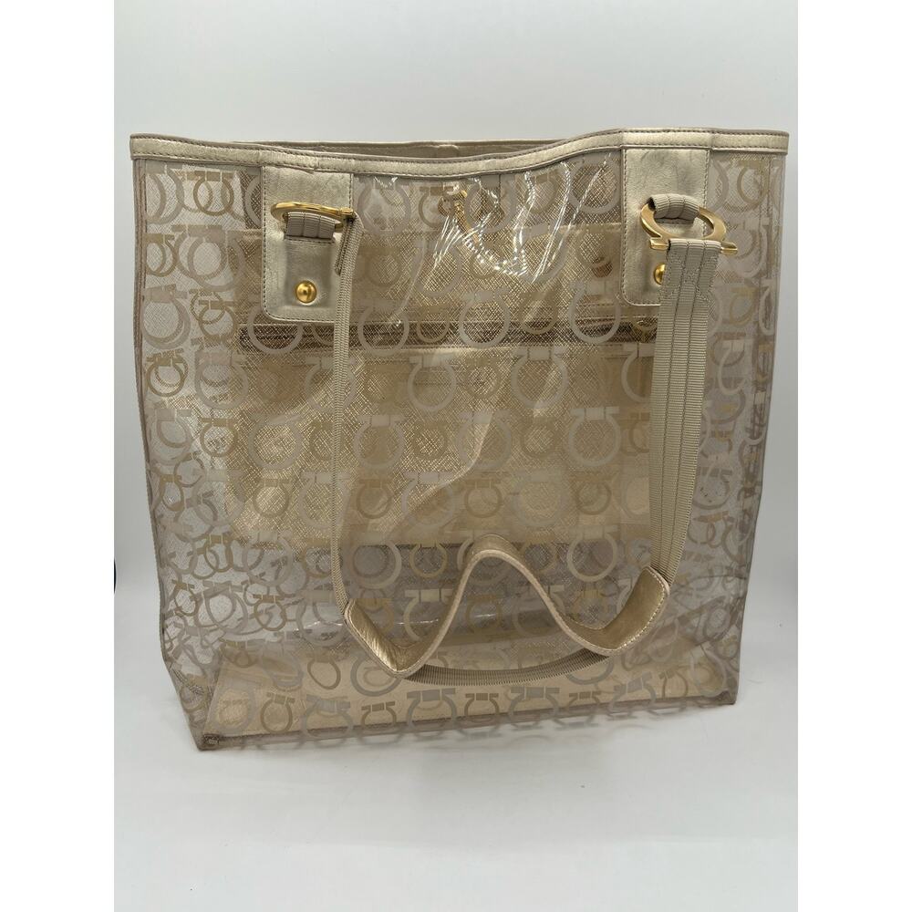 Salvatore Ferragamo Gancini Tote purse cute clear shoulder bag